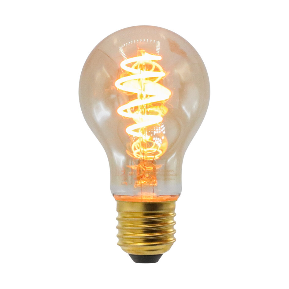 5W croissant spiral lampa, 1 800K, bärnstensglas Ø60 - dimbar