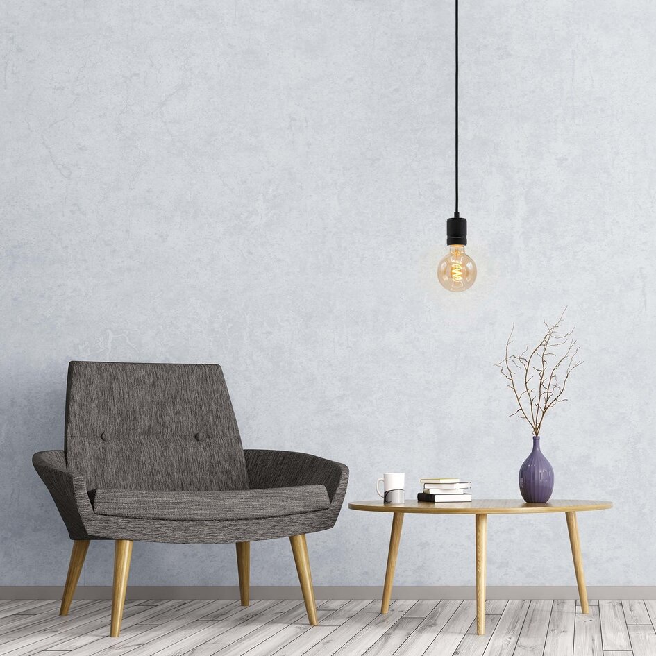 5W spiral lampa XL, 1 800K, bärnstensglas Ø95 - dimbar