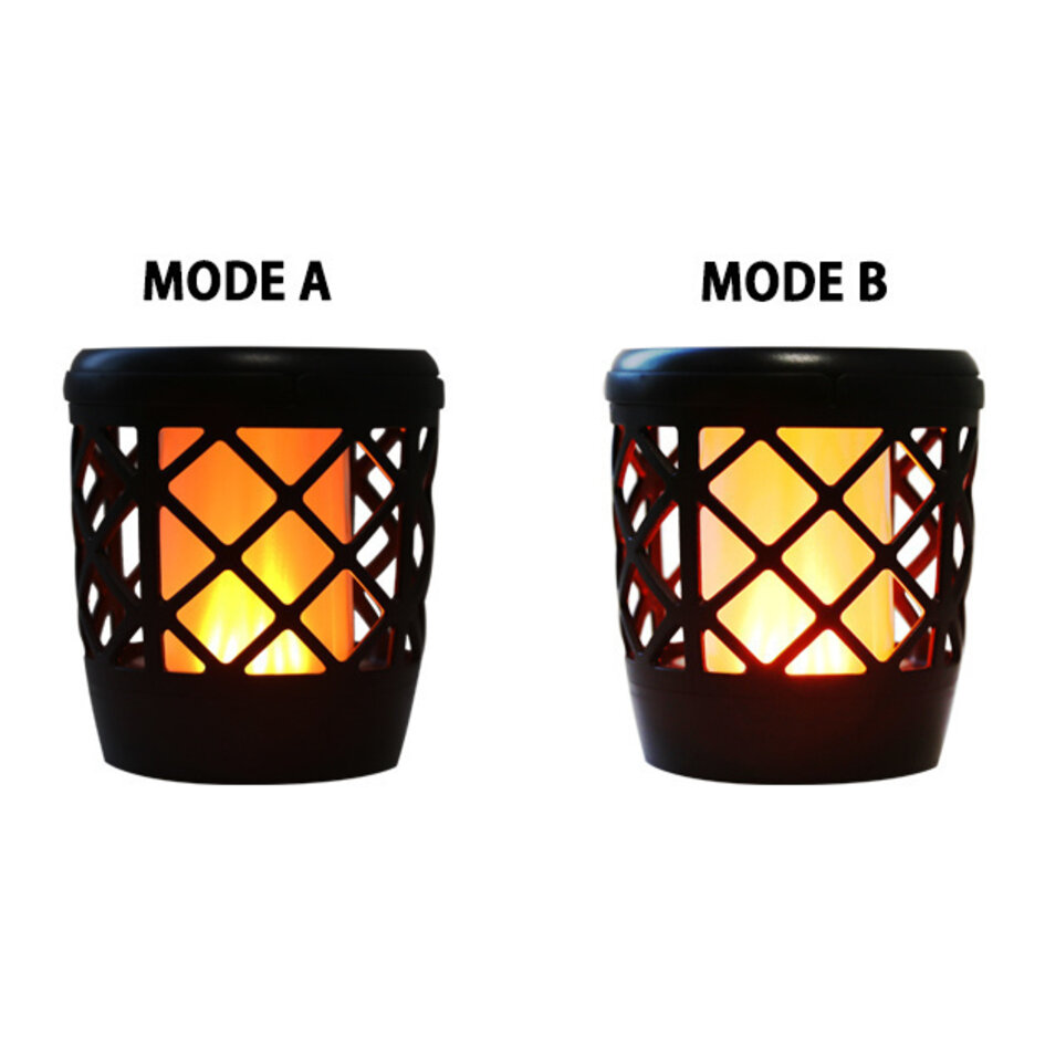 Soldriven lampa Fackla 2W med eld-effekt