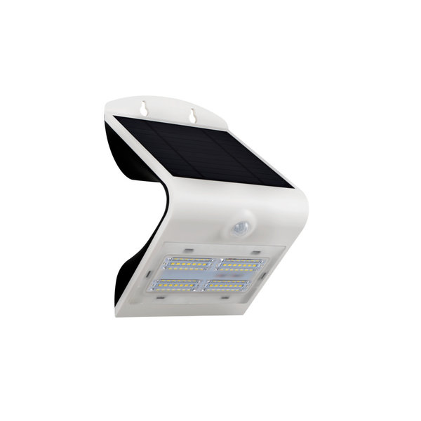 Soldrivna vägglampan Single Conan 3,2W med sensor - vit