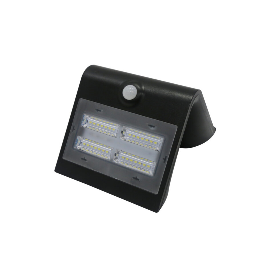 Soldrivna vägglampan Single Conan 3,2W med sensor - svart