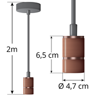 Industriell pendellampa roséguld