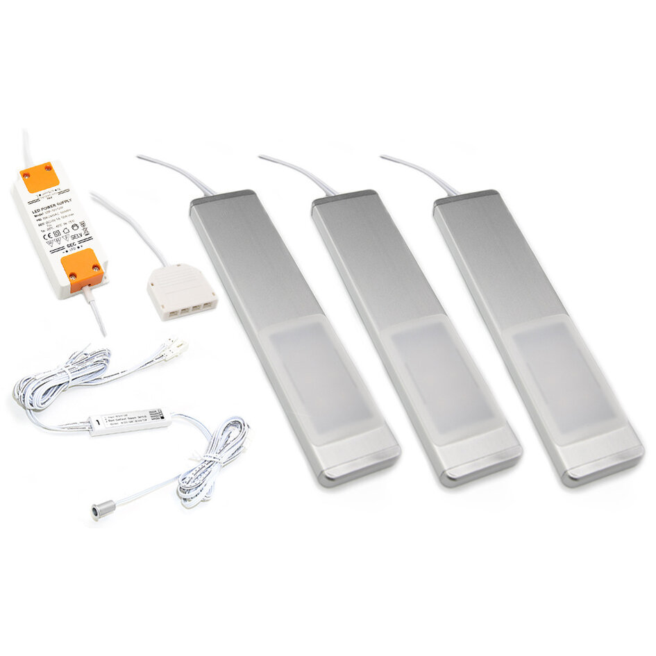 LED skåpljus LEX komplett set med 3 ljuspaneler