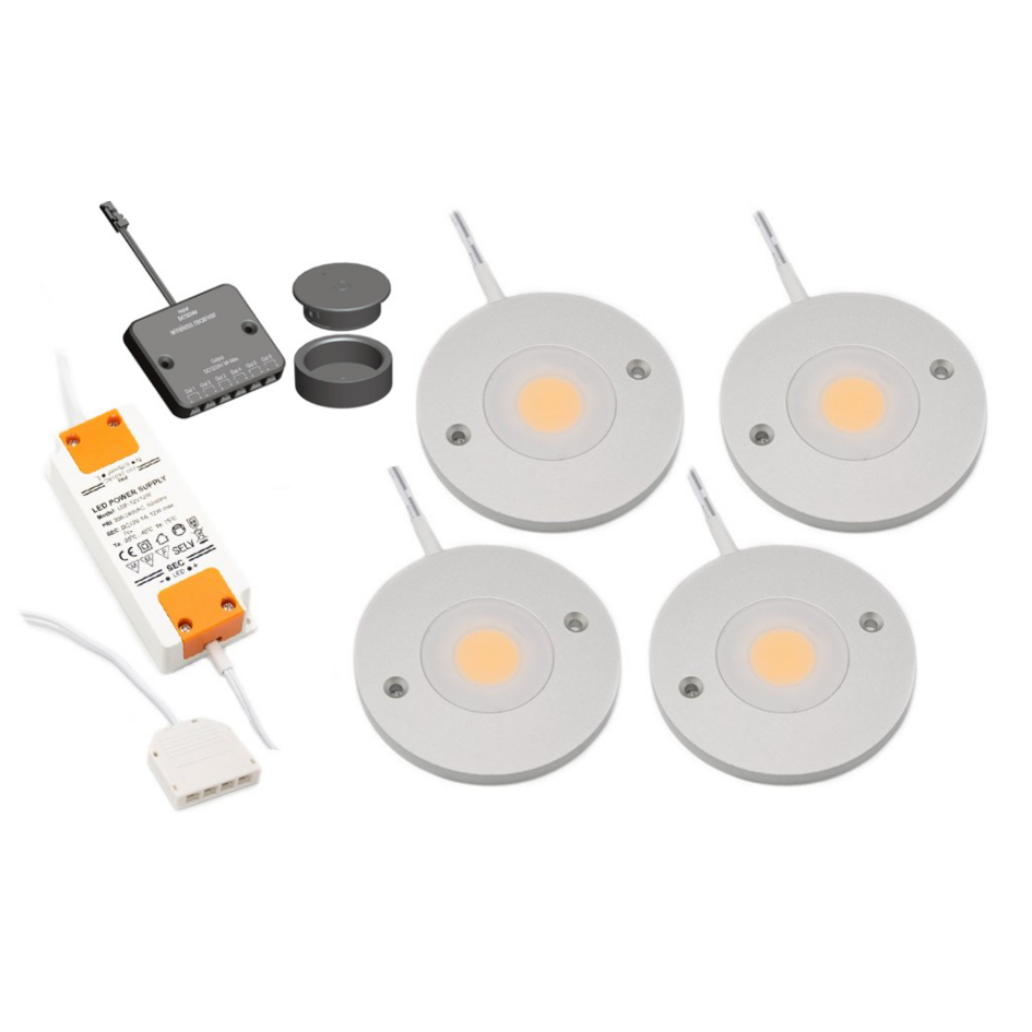 LED skåpljus Kaya komplett set med 4 spotar