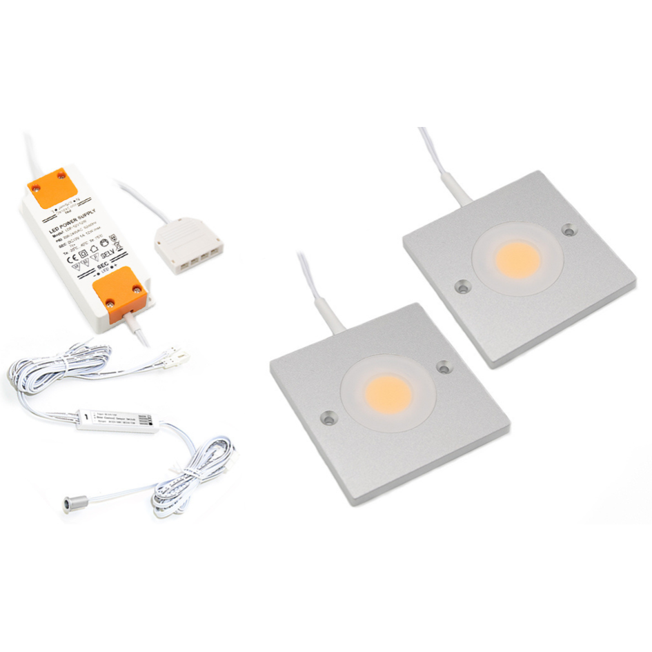 LED skåpljus Alina komplett set med 2 spotar