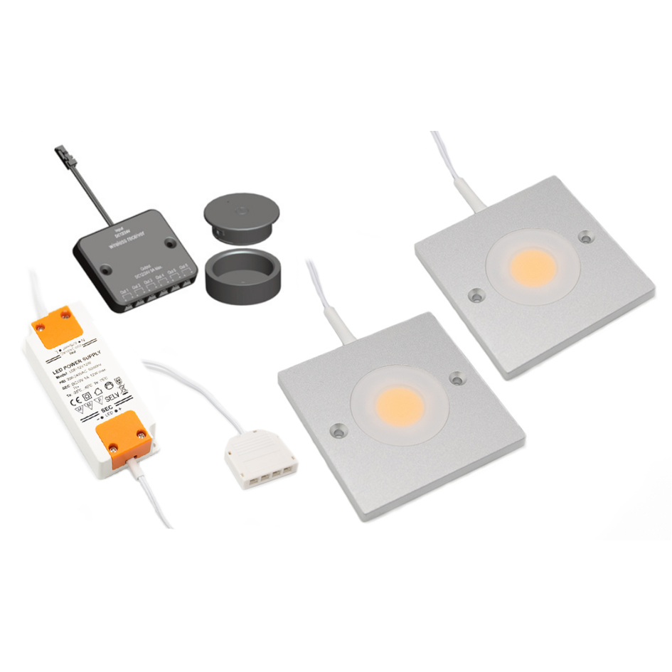 LED skåpljus Alina komplett set med 2 spotar