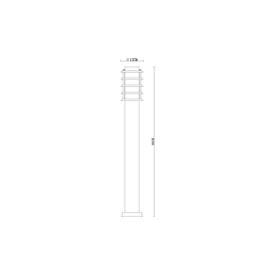 Golvlampa Silvio i rostfritt, 80 cm