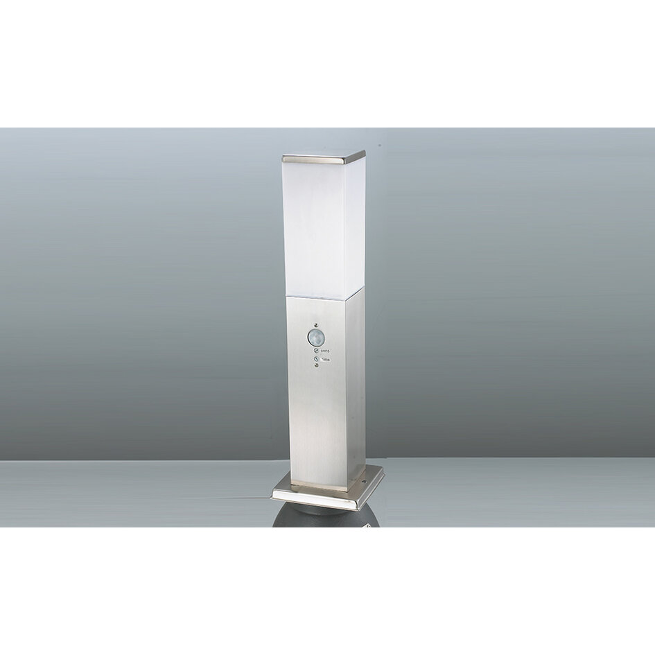 Golvlampan Leopoldo i rostfritt med sensor, 45 cm