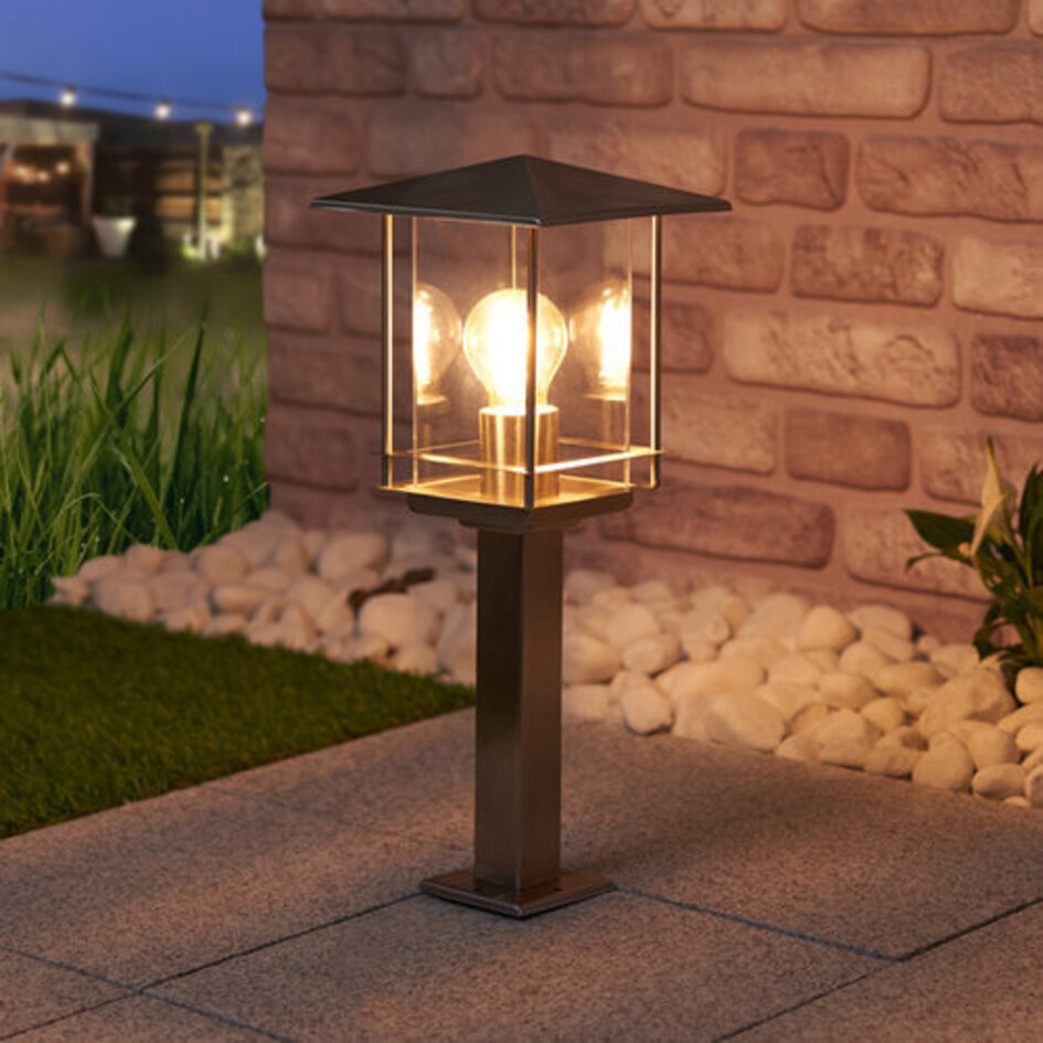 Klassisk utomhuslampa Rocco rostfritt, 45 cm