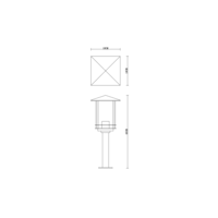 Klassisk utomhuslampa Rocco rostfritt, 45 cm