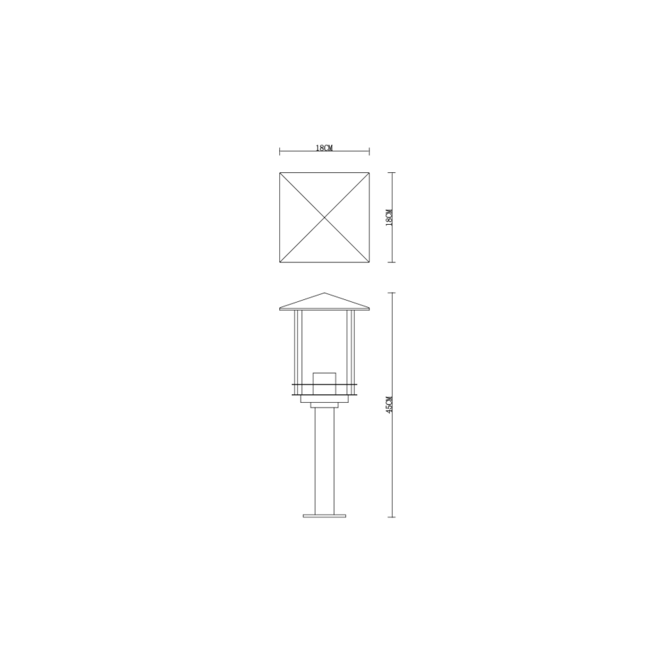 Klassisk utomhuslampa Rocco rostfritt, 45 cm