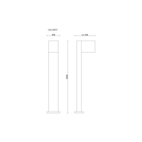 Industriella svarta golvlampan Simone - 50 cm