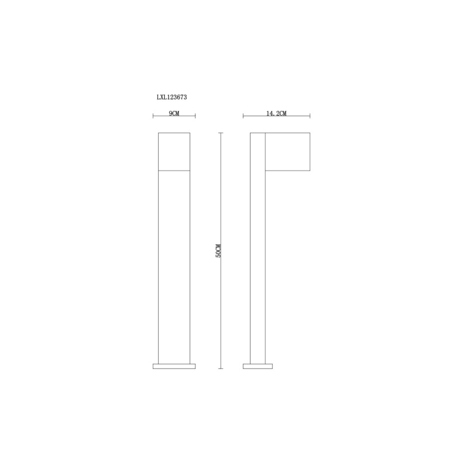 Industriella svarta golvlampan Simone - 50 cm