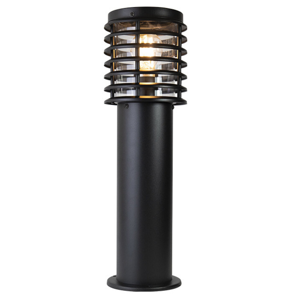 Svarta golvlampan Elia i rostfritt, 50 cm