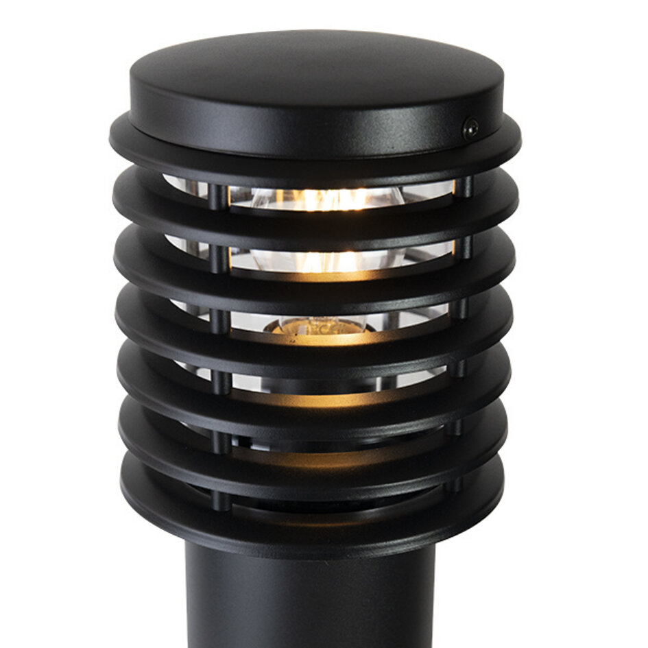 Svarta golvlampan Elia i rostfritt, 50 cm