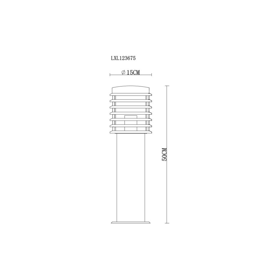 Svarta golvlampan Elia i rostfritt, 50 cm