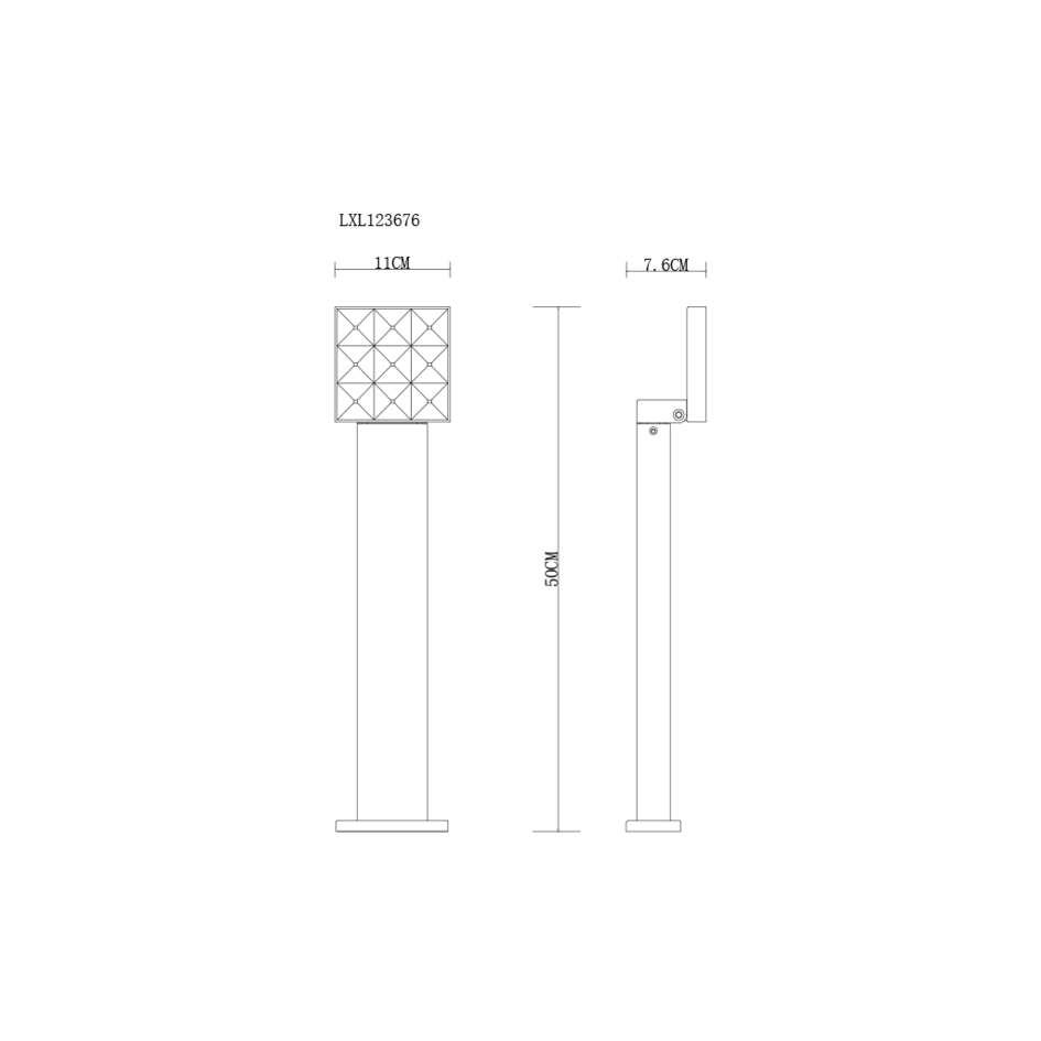 Modern svart utomhuslampa  Carla, 50 cm