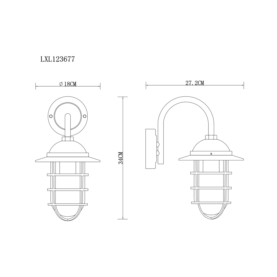 Lantliga vägglampan Claudia - svart