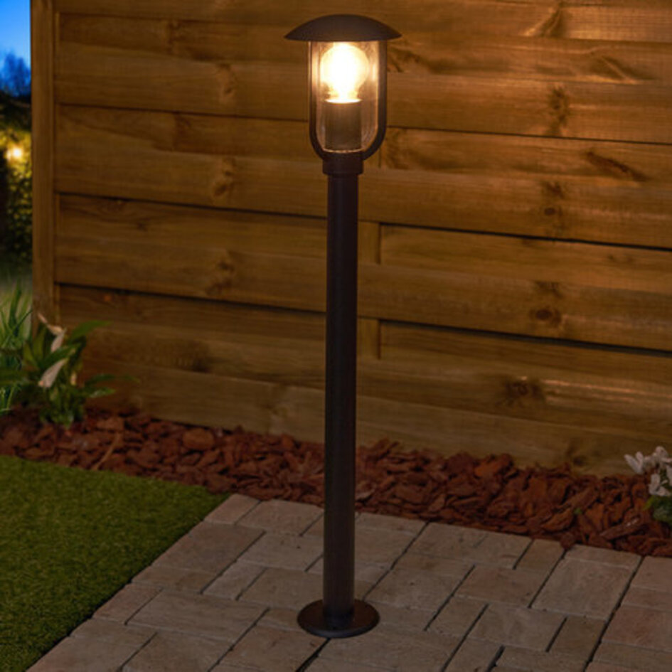 Svart landsbygdslampa Alessandro i rostfritt stål, 80 cm