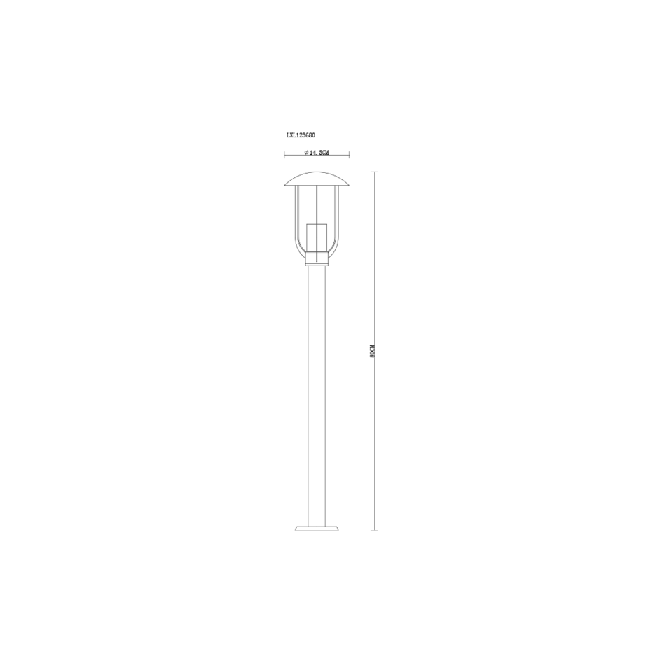 Svart landsbygdslampa Alessandro i rostfritt stål, 80 cm