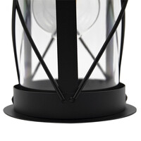 Industriella vägglampan Alicia i rostfritt stål och glas -svart