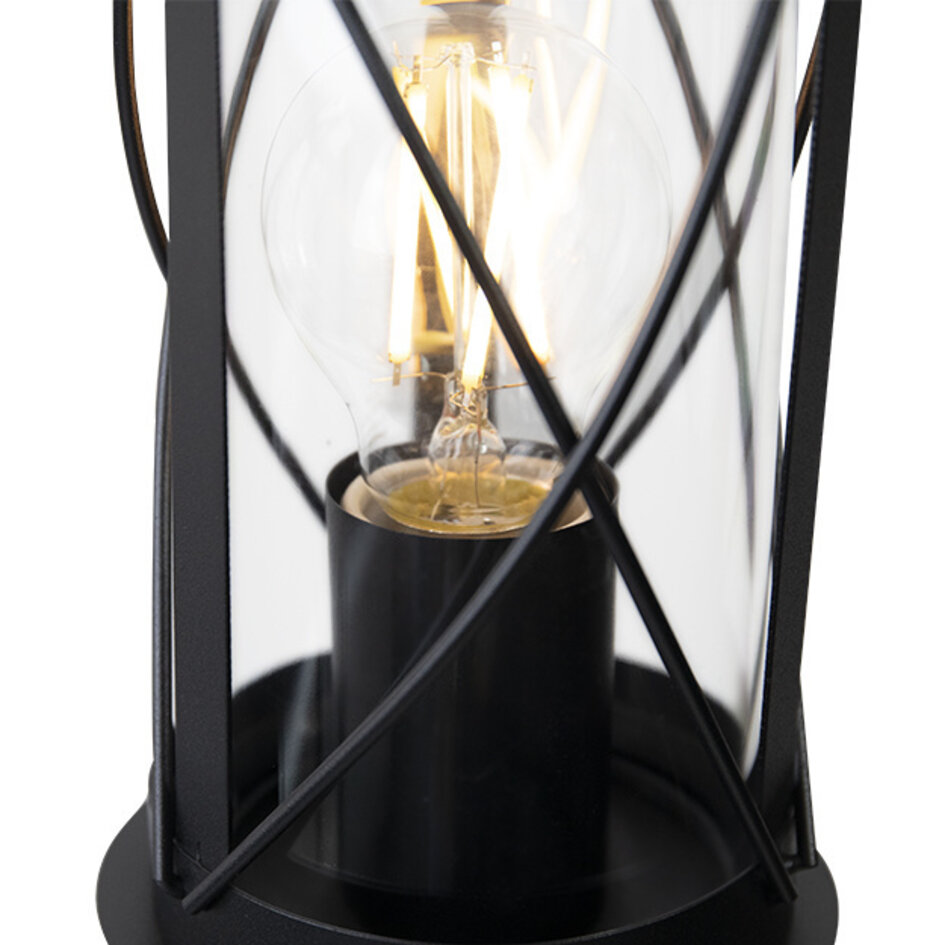 Lantlig golvlampa Lucia i rostfritt stål och glas - 80 cm