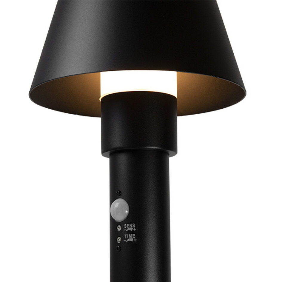 Moderna utomhuslampan Bruno svart med sensor, 80 cm