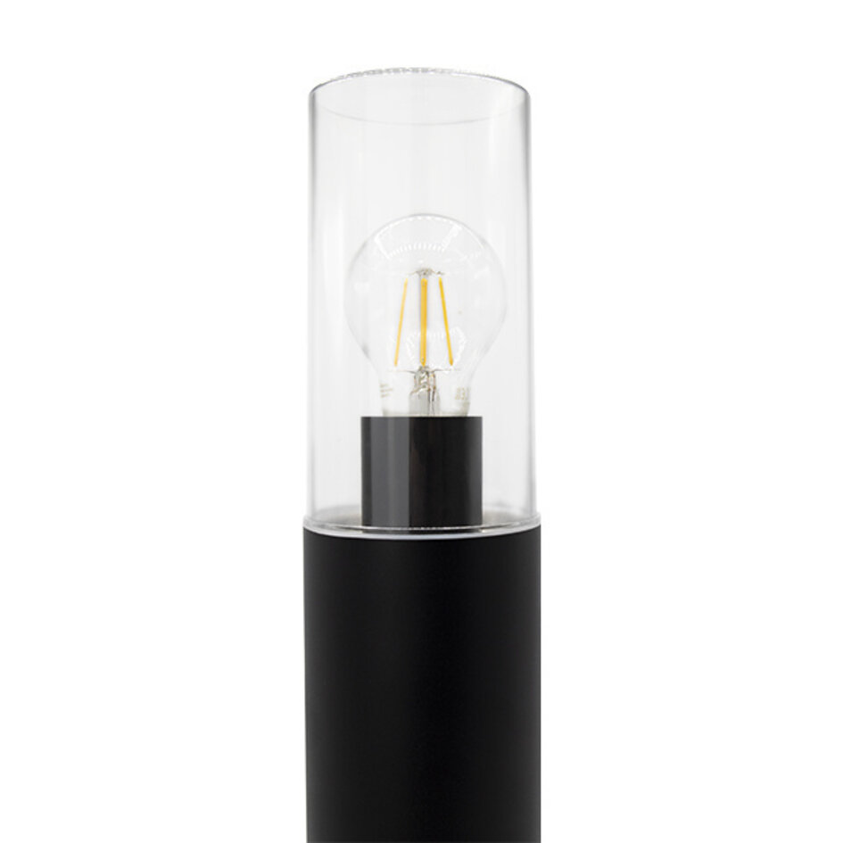 Svarta Stella golvlampa i rostfritt stål, 50 cm