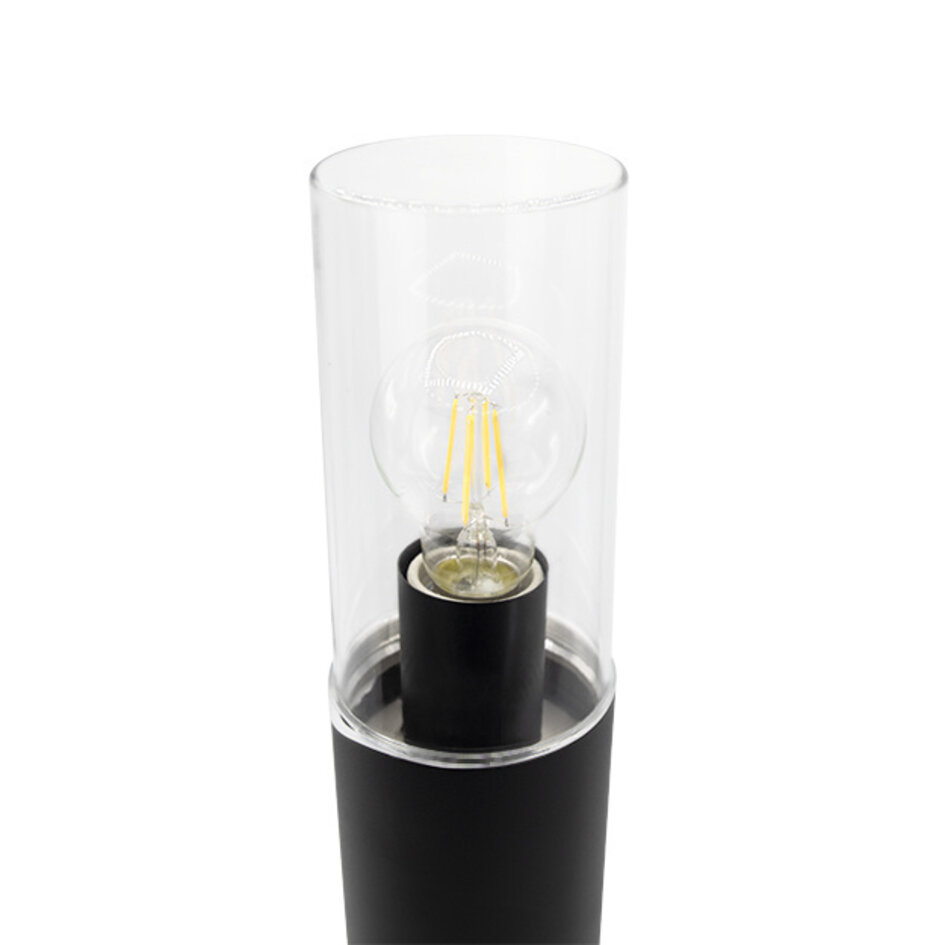 Svarta Stella golvlampa i rostfritt stål, 50 cm