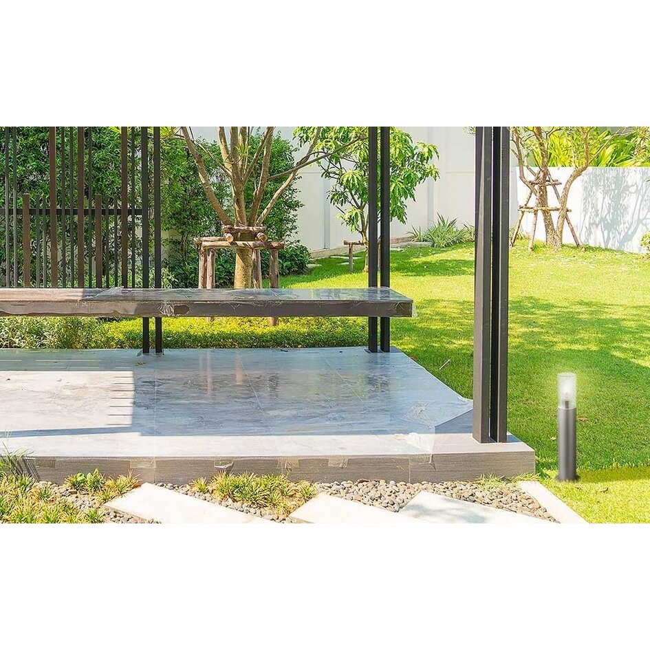 Svarta Stella golvlampa i rostfritt stål, 50 cm