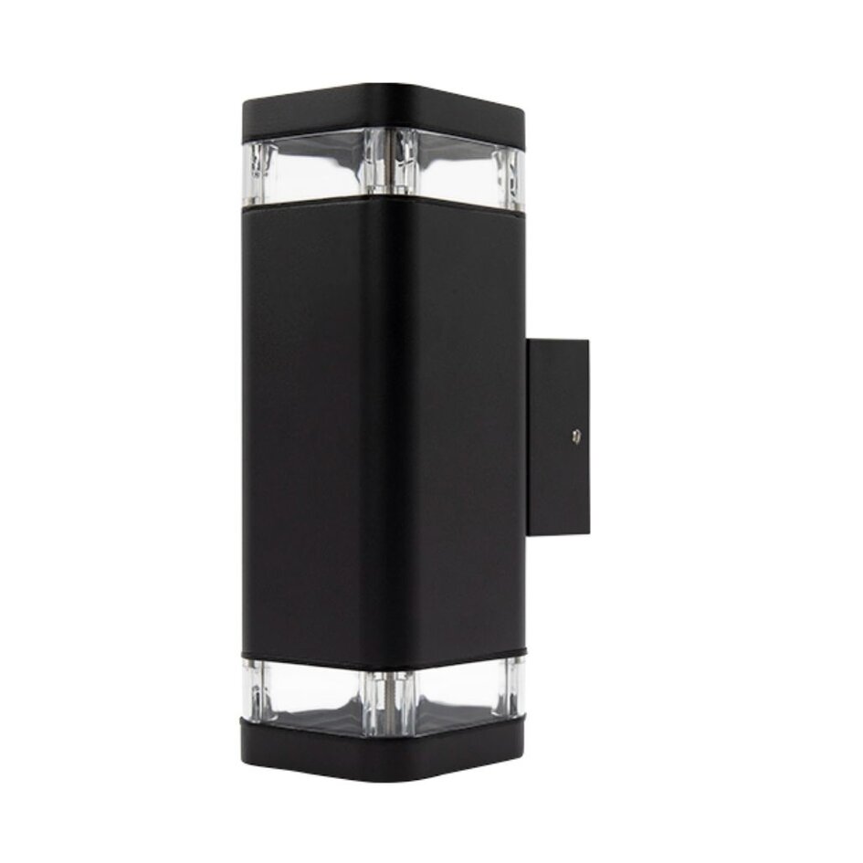 Svart utomhus vägglampa Mario, tvåsidig