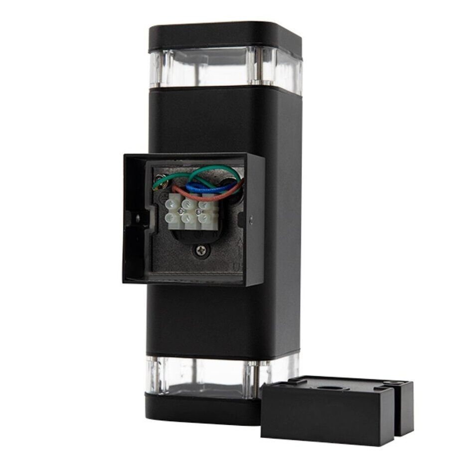 Svart utomhus vägglampa Mario, tvåsidig