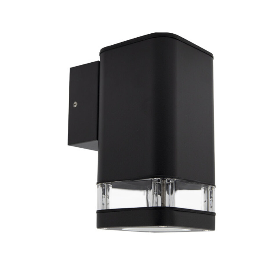 Modern kvadratisk vägglampa Marino, svart