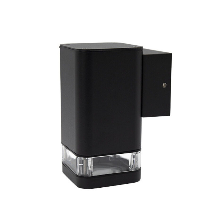 Modern kvadratisk vägglampa Marino, svart