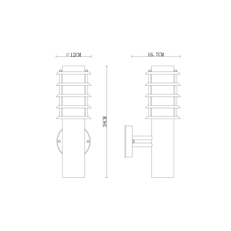 Modern utomhusvägglampa i rostfritt Marco