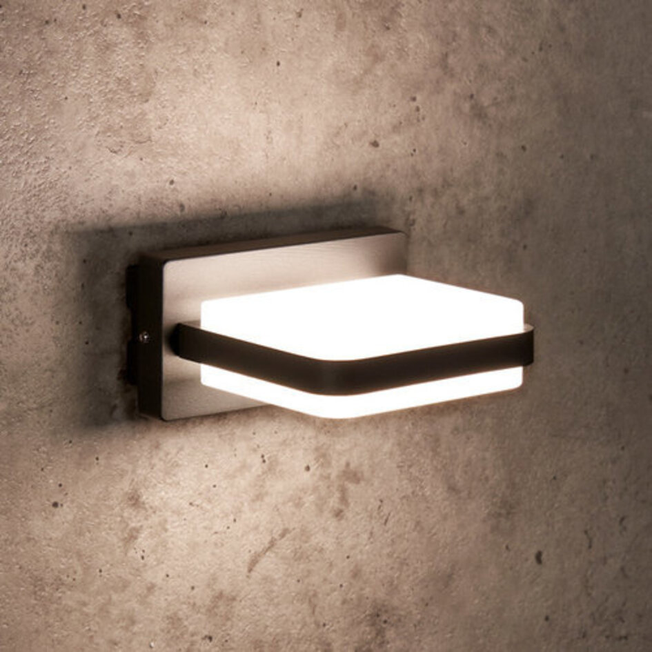 Modern utomhus vägglampa Lorenzo IP44 - antracit