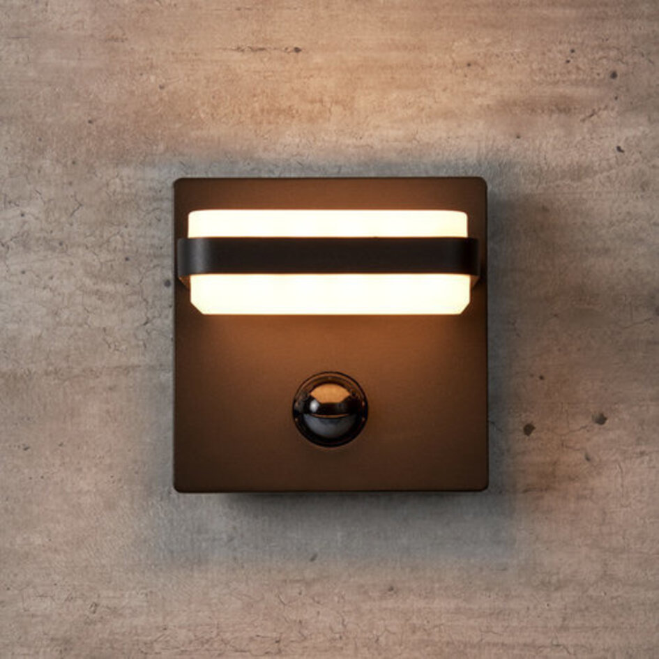 Vägglampa med sensor Stefano - antracit