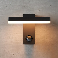 Vägglampa svart med sensor - Roberto