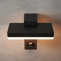 Vägglampa svart med sensor - Roberto