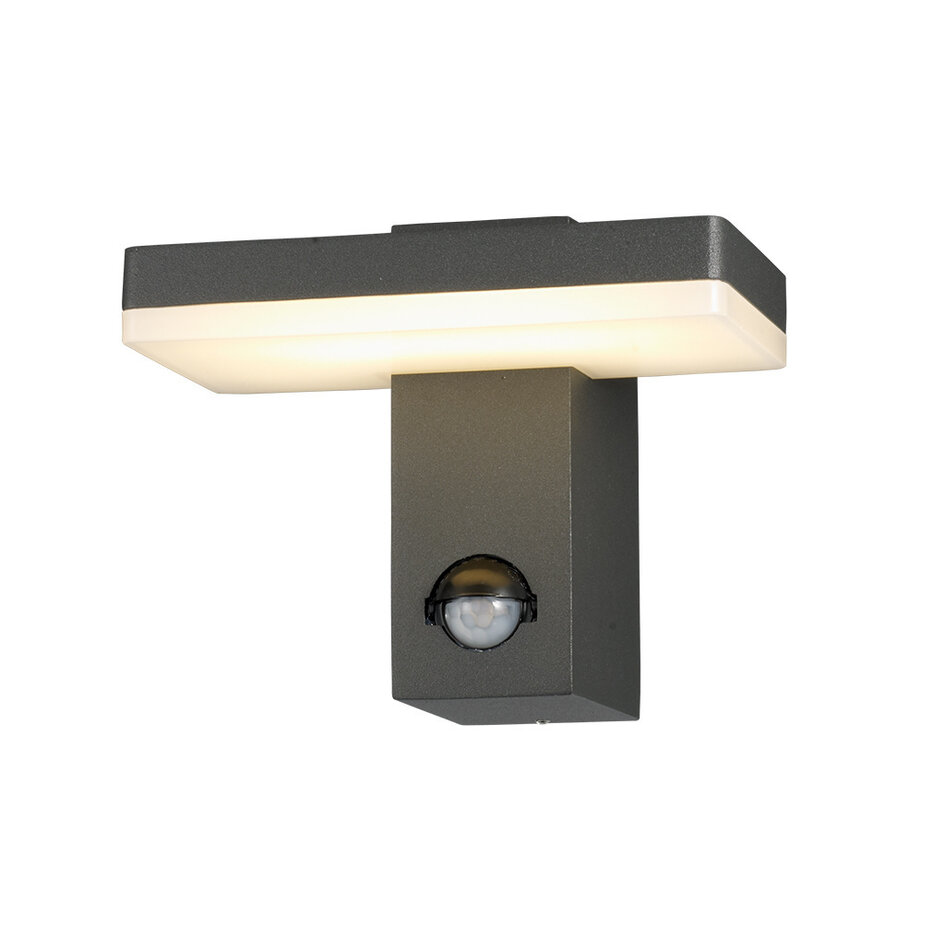 Vägglampa svart med sensor - Roberto