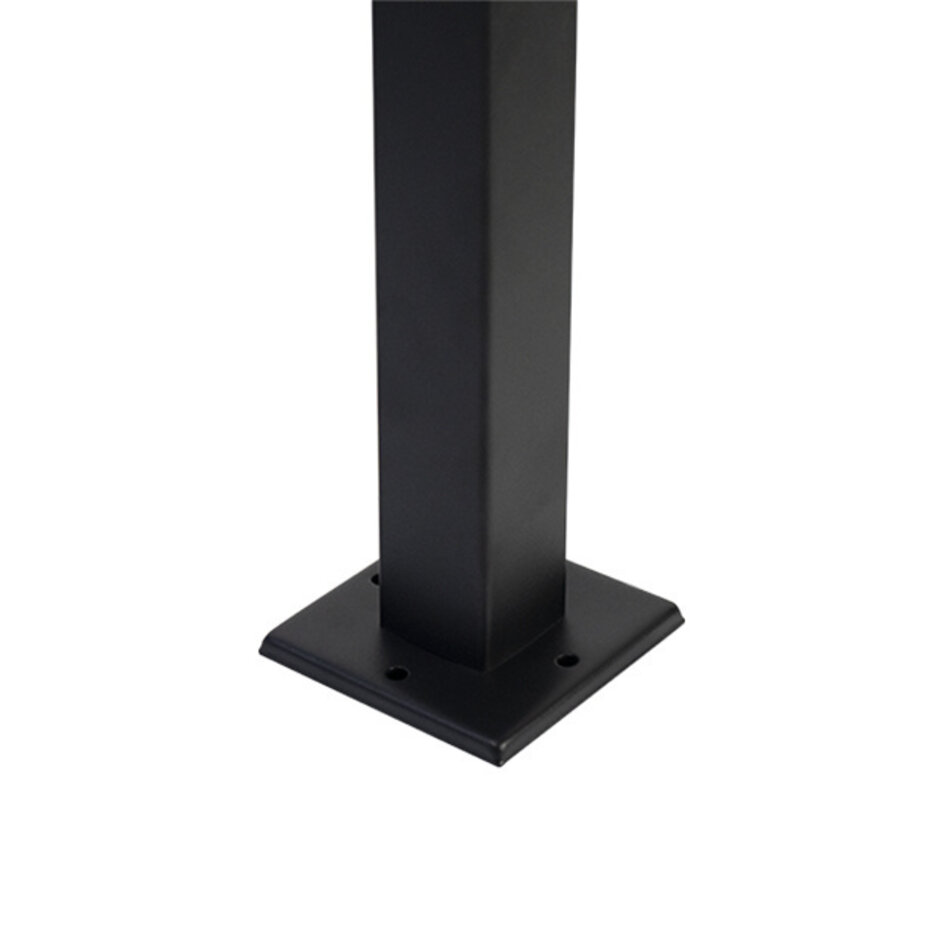 Industriell utomhus lampa i svart rostfritt stål Alessio med glas, 80 cm