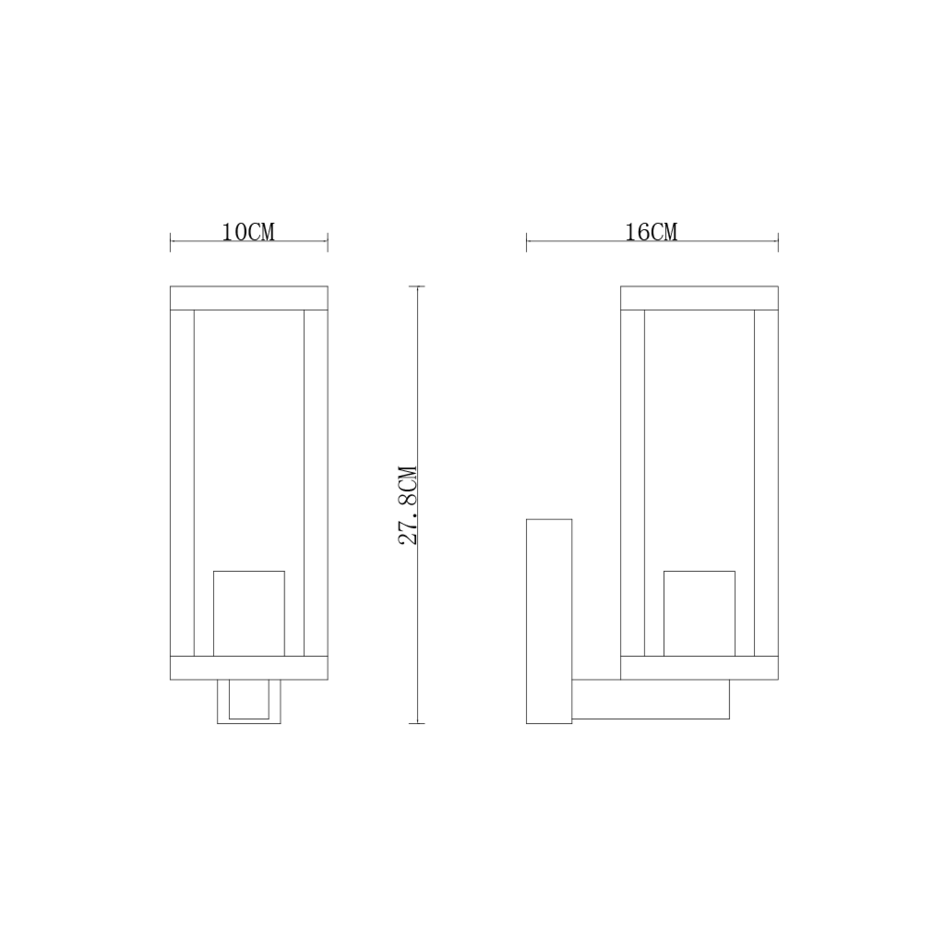 Modern svart vägglampa i rostfritt stål med glas - Carlo