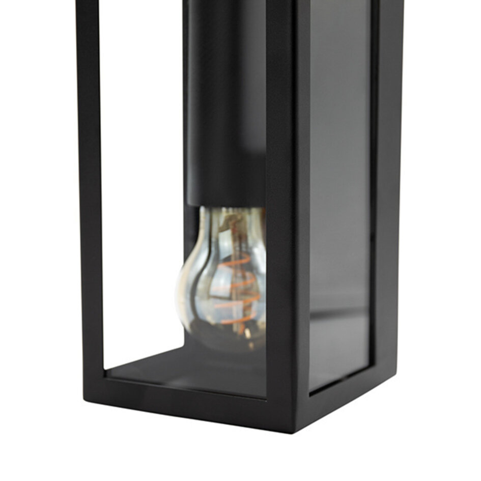 Vägglampa Diana svart rostfritt stål 2-ljuskällor med glas