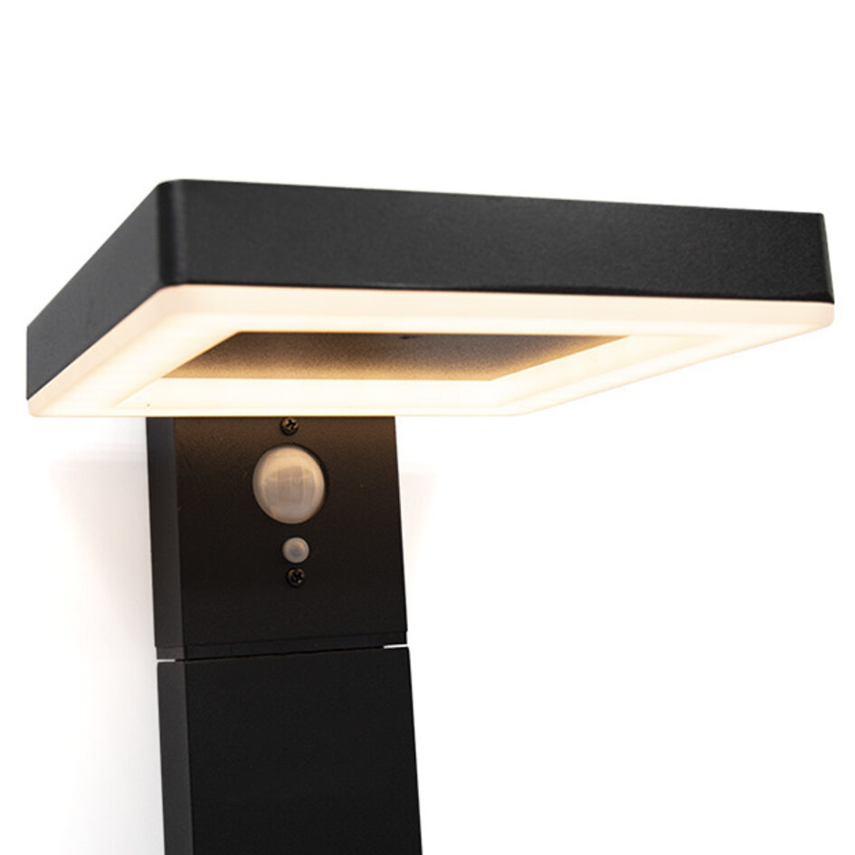 Svart solcell golvlampa med sensor Paulo - 50 cm