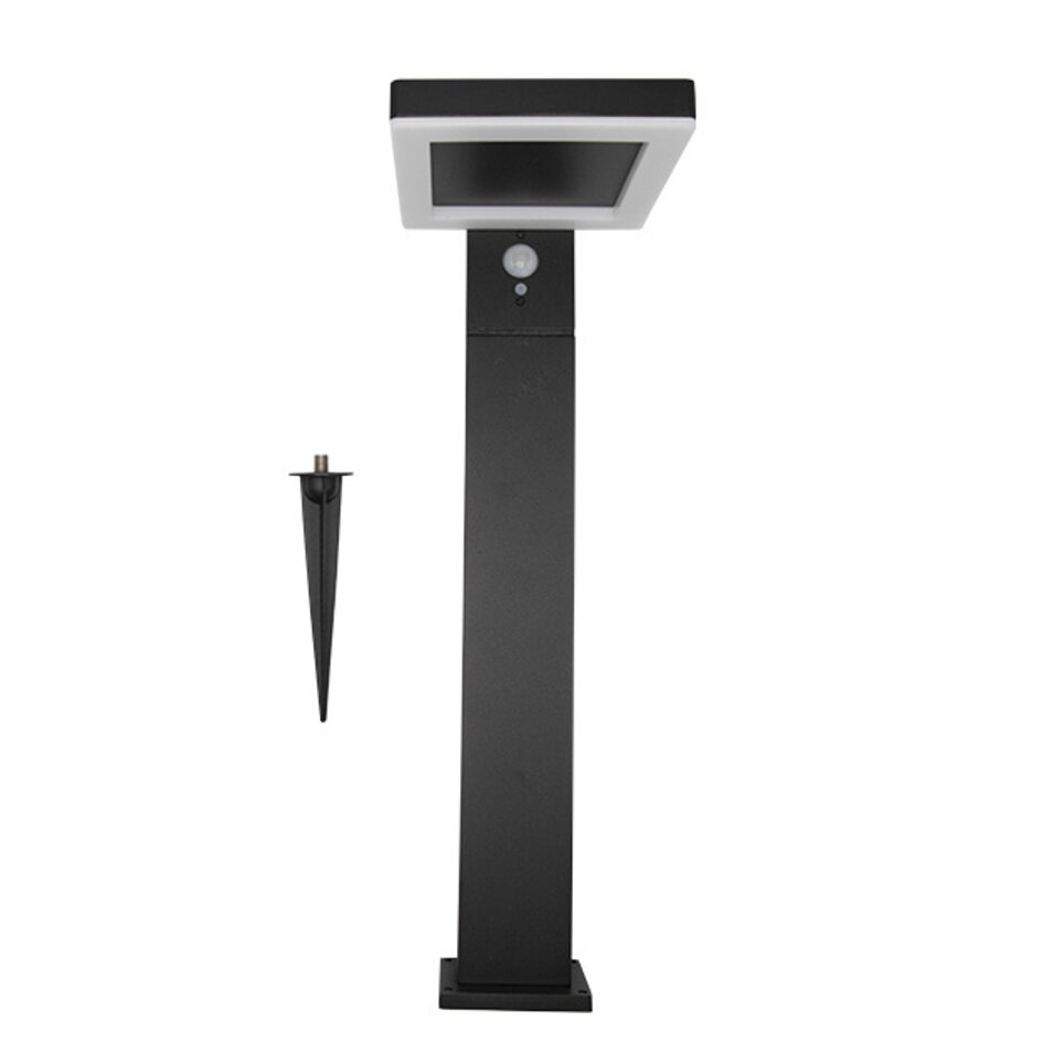 Svart solcell golvlampa med sensor Paulo - 50 cm