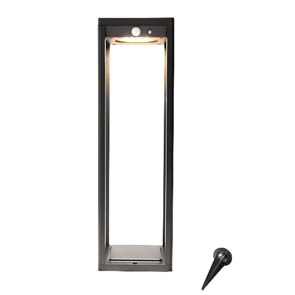 Svart golvlampa med solcell och sensor - Marcello