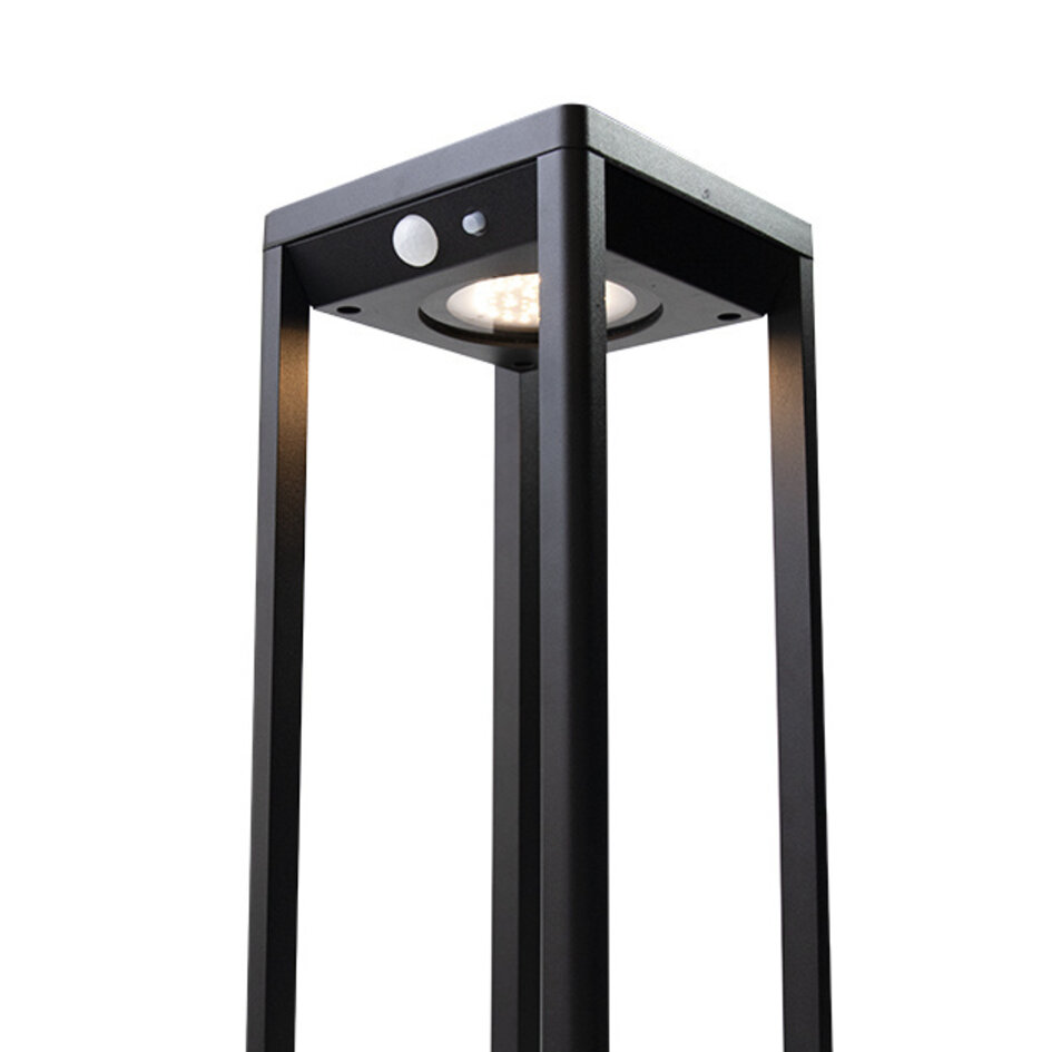 Svart golvlampa med solcell och sensor - Marcello