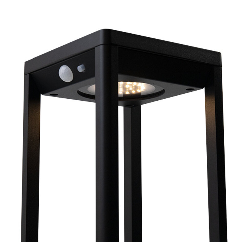 Svart golvlampa med solcell och sensor - Marcello