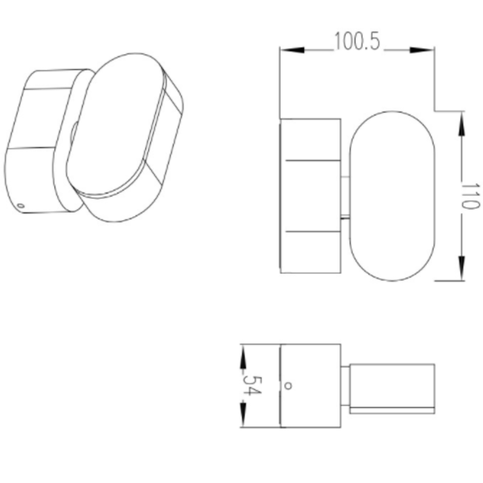 Modern vridbar vägglampa Isabelle - svart
