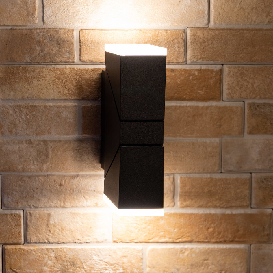 Justerbar vägglampa Michael, 2-ljus - svart